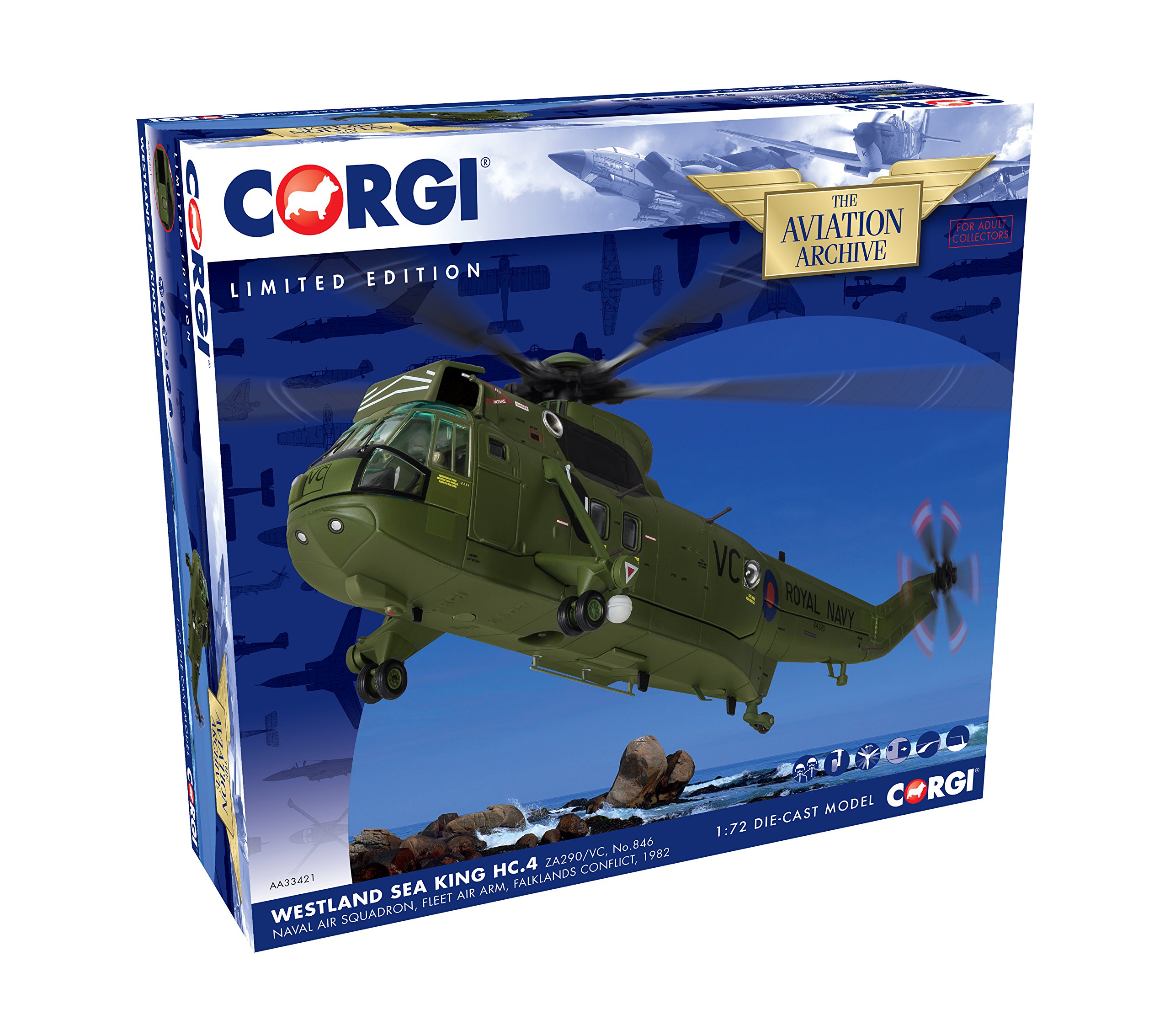 キングスベリー(Kingsbury ) COEトラックトイ Corgi - Westland Sea King HC4 ZA290 846 Naval Air Squadron Falkl