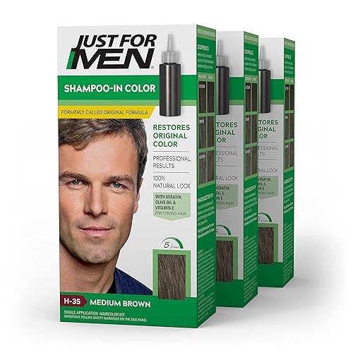 Tintura de cabello para hombres color marrón ceniza H-25 fórmula original paquete de 3 paquete de de 3 Marrón medio Tintura de cabello para hombres color marrón ceniza H-25 fórmula original paquete de 3 paquete de de 3 Marrón medio