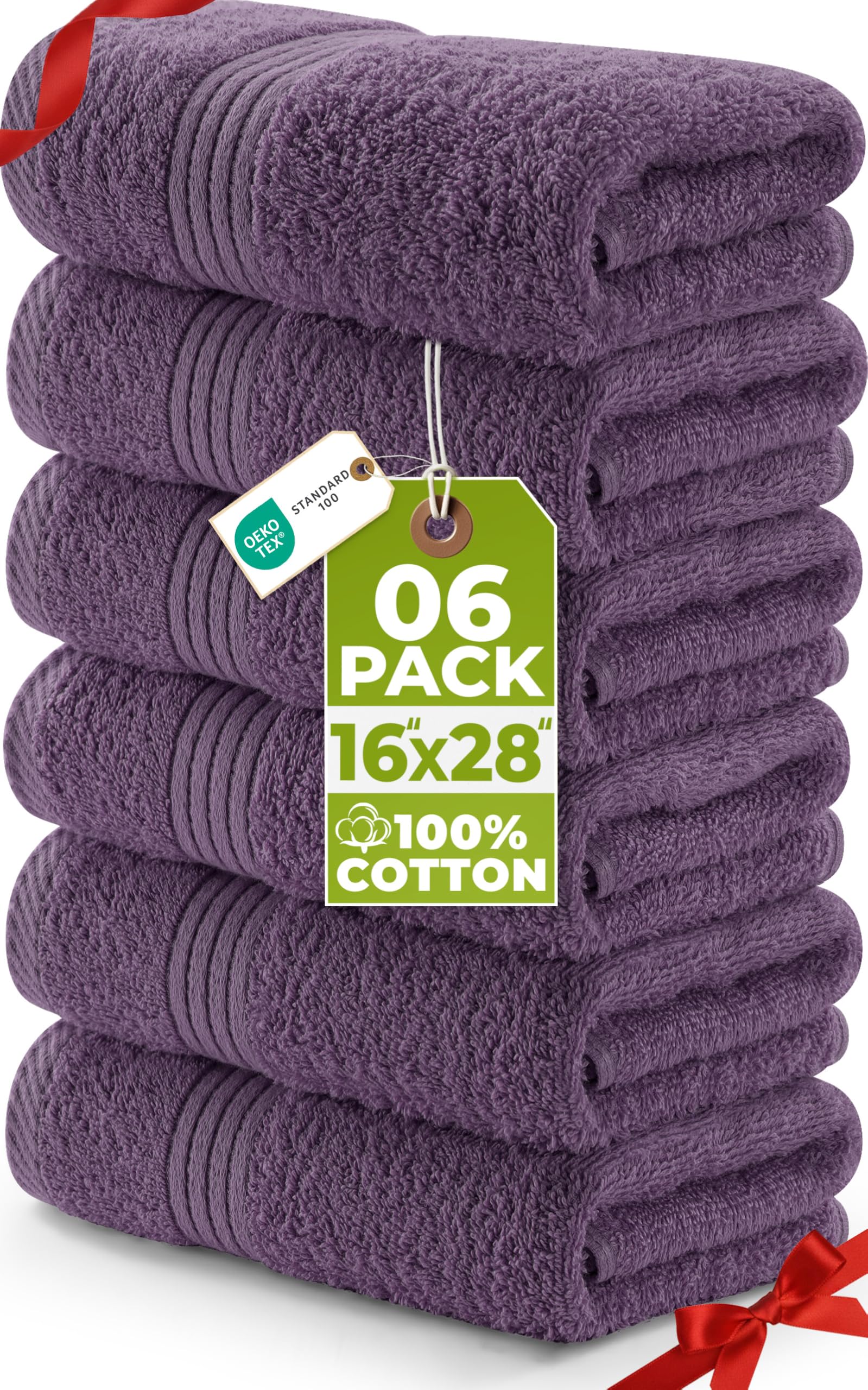Utopia Towels Asciugamani premium, 100% cotone pettinato filato ad anelli, ultra morbidi e molto assorbenti, 700 g/m², asciugamani extra spessi, 40,6 x 71,1 cm, qualità hotel e spa, 6 pezzi