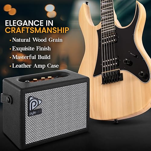 Miniatura 3 de Pyle Prog Rock EG Series - Guitarra eléctrica con kit de amplificador, tamaño completo de 39 pulgadas con pastillas Humbucker duales, cuello de