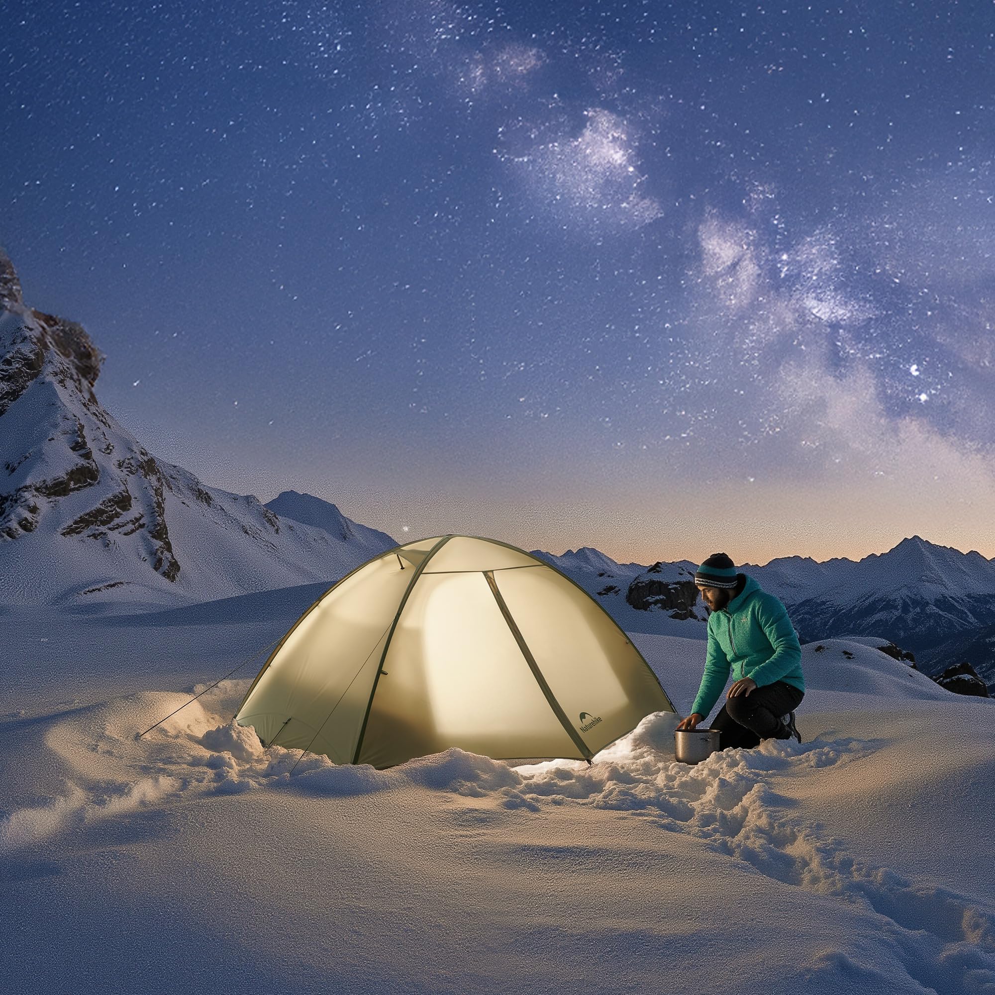 Naturehike Tienda de campaña Giling Pro/UL para 1-2 personas, 4 estaciones, fácil instalación, ultraligera e impermeable para mochileros, senderismo y exteriores