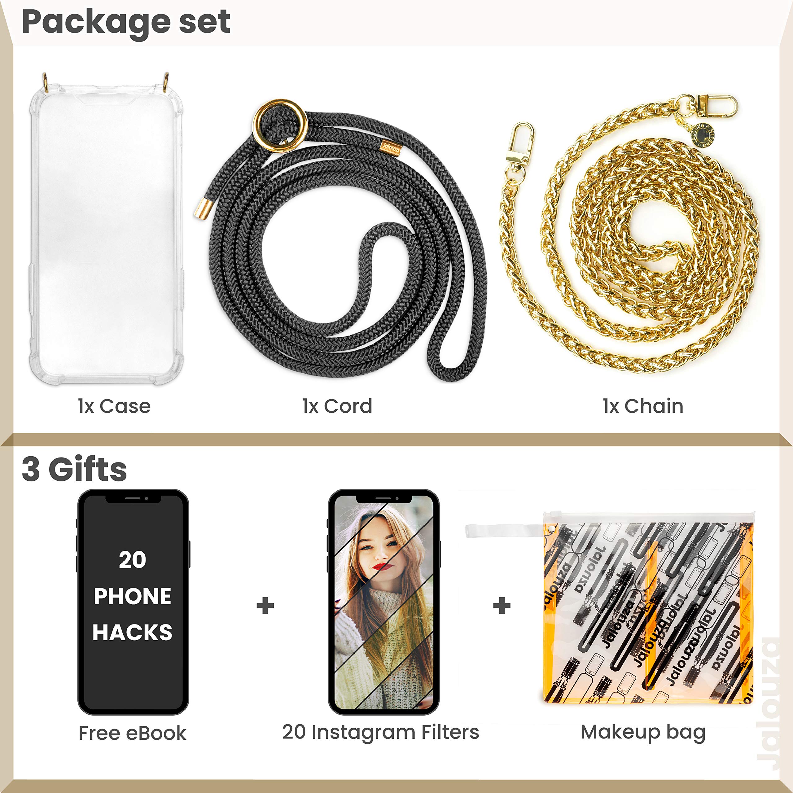 Jalouza Cordino E Catena Per Telefono Compatibile IPhone 12/12 Pro – Regolabile In Lunghezza Con Custodia In Silicone - 2