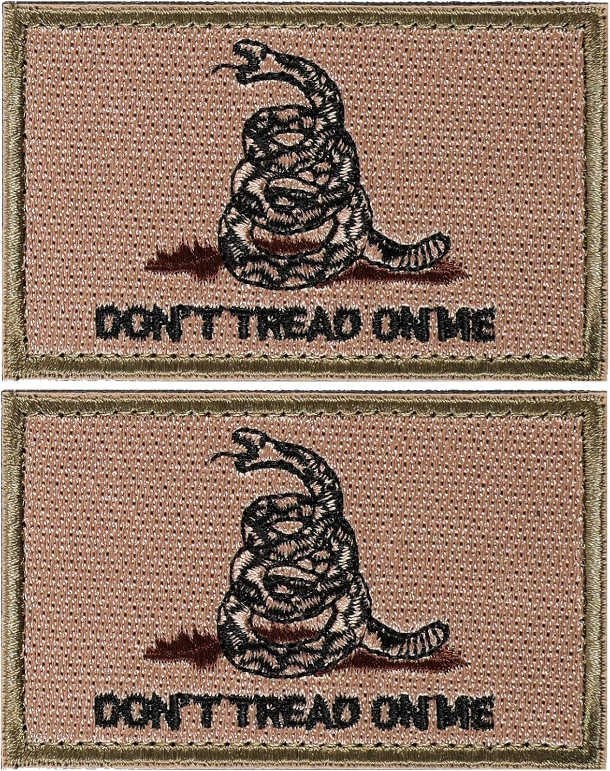 2 Pieces Tactical USA Flag Patch American Flag US United States of America Regular and Reverse Military Uniform Emblem Patches (Tan Snake-2 Packs)
