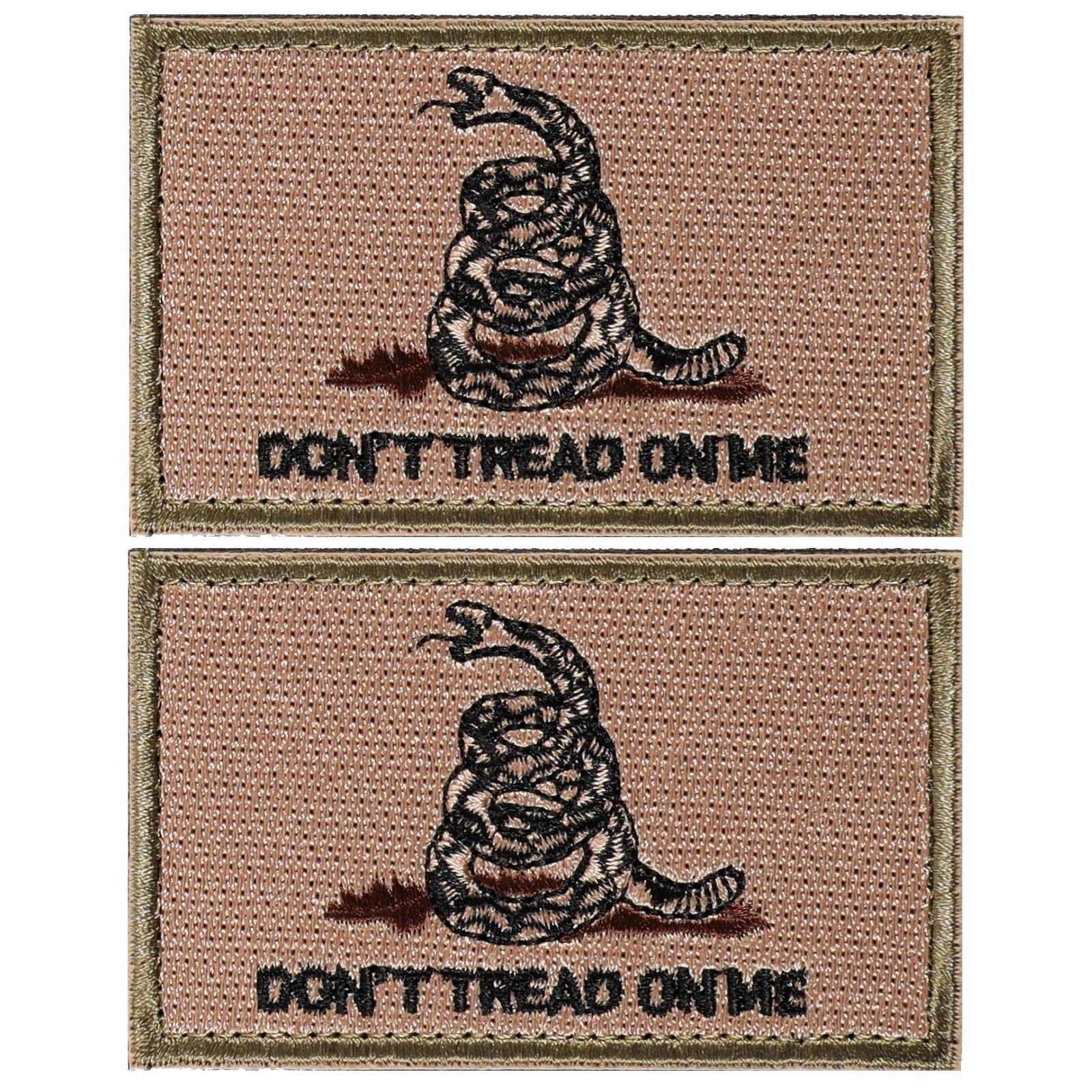 FRTKK2 Pieces Tactical USA Flag Patch American Flag US United States of America Regular and Reverse Military Uniform Emblem Patches (Tan Snake-2 Packs)