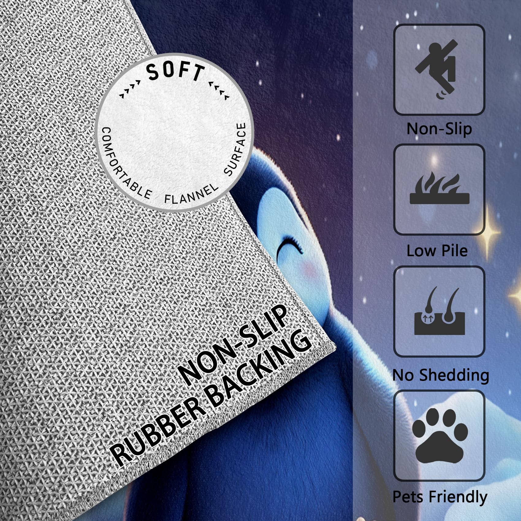 SherAvant Penguin Rugs for Kids Bedroom - 6x9 Rug - Penguin Rug - Cute Cartoon Polar Animal Area Rug - Kids Boys Girls Nursery Rugs - Kawaii Bird Carpet - Soft Washable Non Slip Low Pile Home Decor