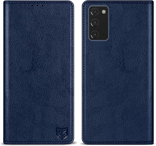 ZZXX Funda tipo cartera para Samsung Galaxy Note 20 con bloqueo RFID, soporte de ranura para tarjetas, funda protectora de cuero magnético fuerte