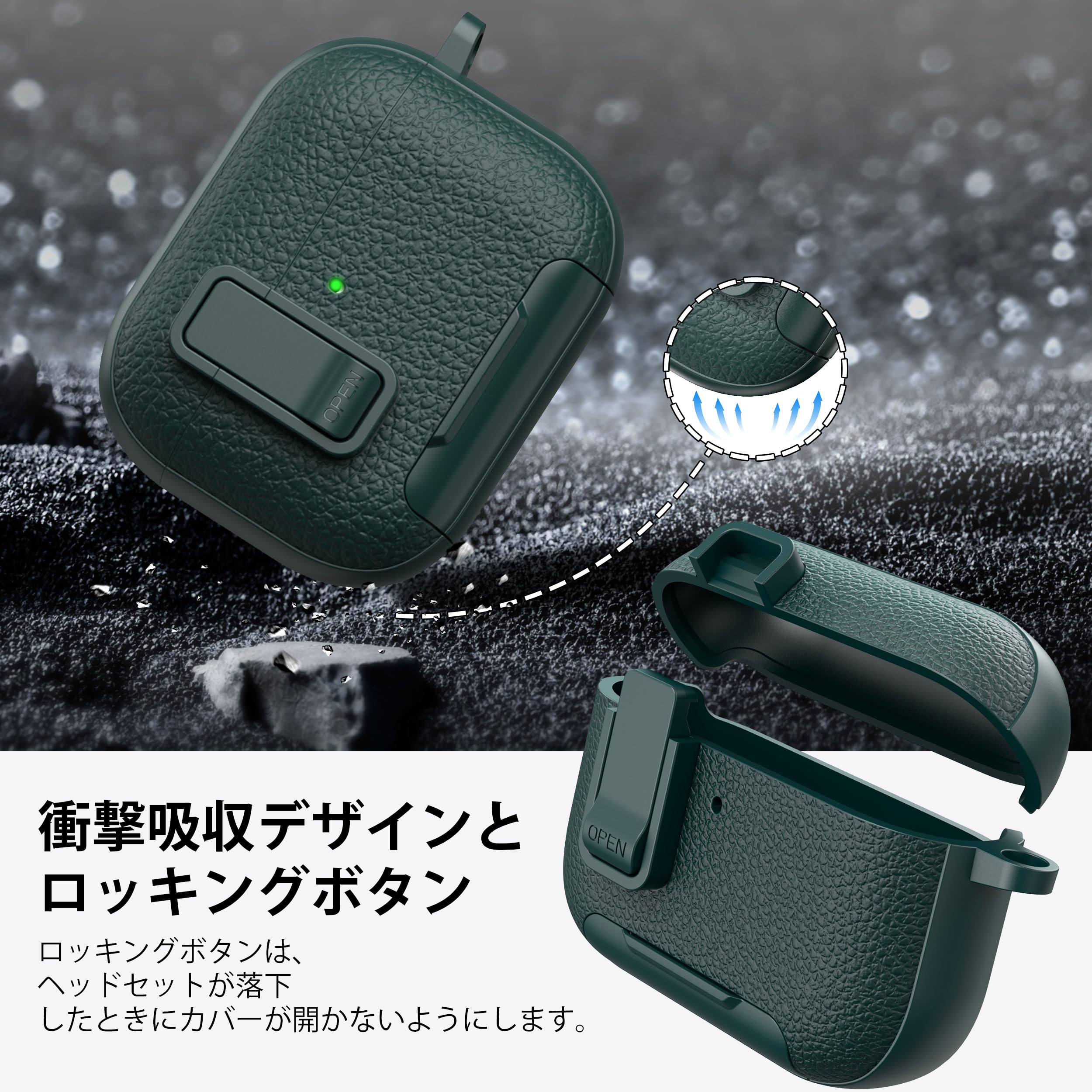 Amazon | RFUNGUANGO for AirPods Pro 3ケース レザー 耐衝撃 アーミー