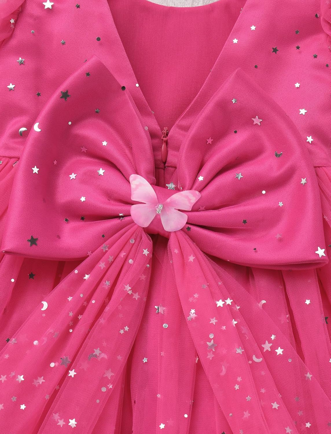 IBTOM CASTLE Toddler Baby Girl Birthday Dress Short Puff Sleeve Sequins Butterfly Tulle Tutu Formal Pageant Party Gown - Image 5