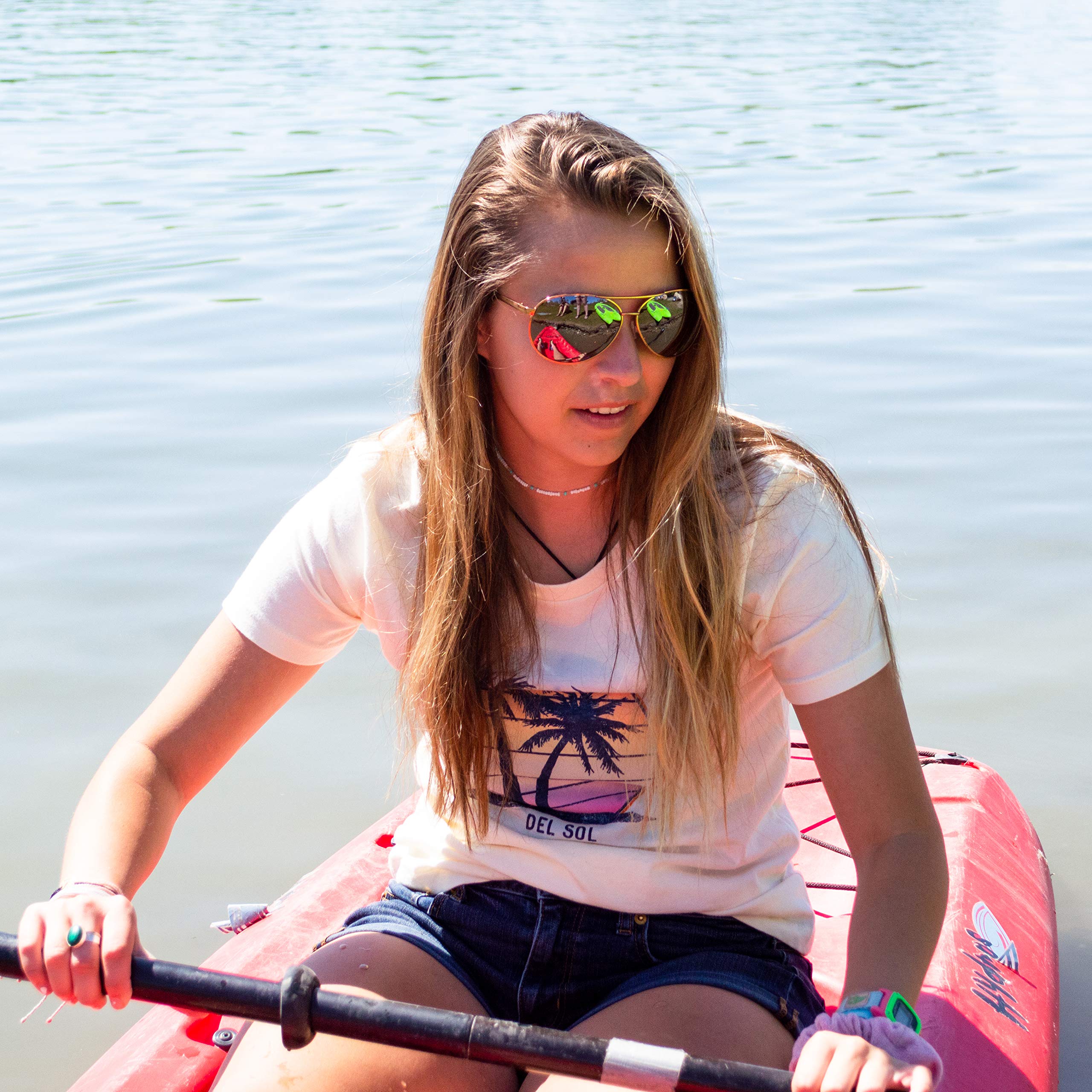 Del Sol Dames Boyfriend Tee - Aquarel Flamingo, natuurlijk T-shirt - Veranderingen van roze & zwart in