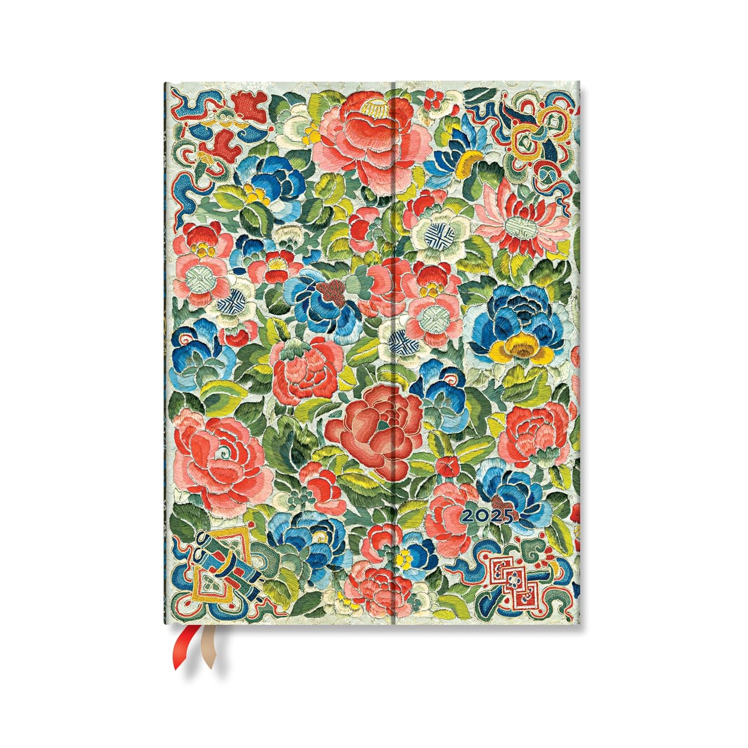 Paperblanks | 2025 Weekly Planner | Pear Garden | Peking Opera Embroidery | 12-Month | Ultra | Horizontal | Wrap | 160 Pg | 100 GSM