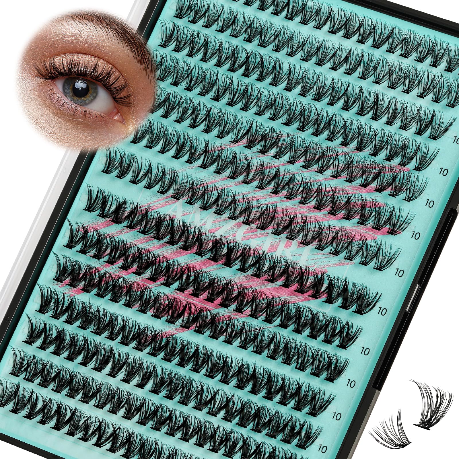 Lash Clusters Wispy 280PCS Eyelash Extension 30D 40D Cluster Lashes Individual Lashes DIY Lash Extension Natural Look Cluster Eyelash Extensions Soft
