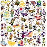 DC Super Hero Girls 50ct Vinyl Large Deluxe Stickers Variety Pack - Laptop, Water Bottle, Scrapbooking, Tablet, Skateboard, Indoor/Outdoor
