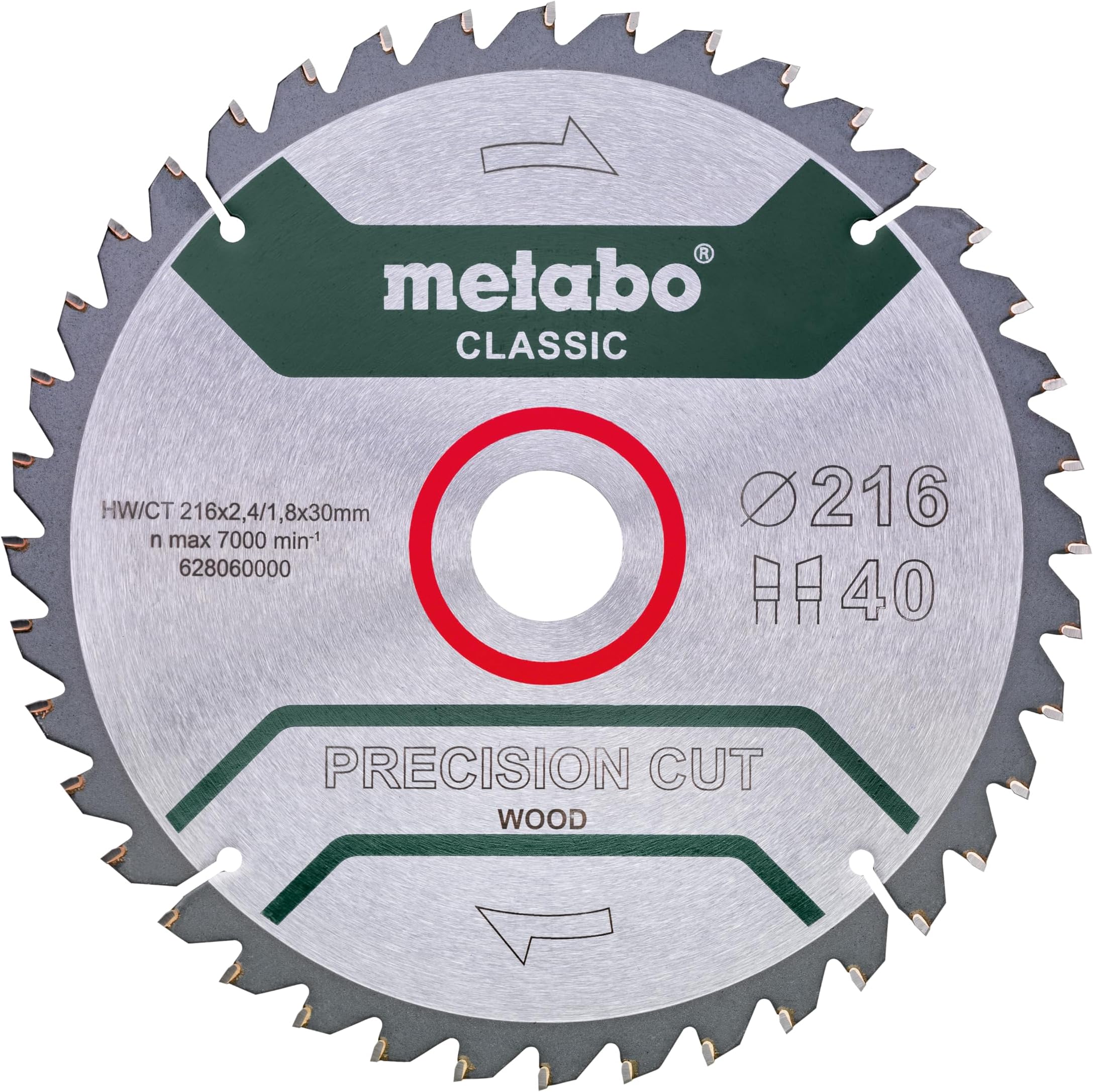 628060000 HW/CT 216X30. 40 WZ 5 Circular Saw-Blade, Green