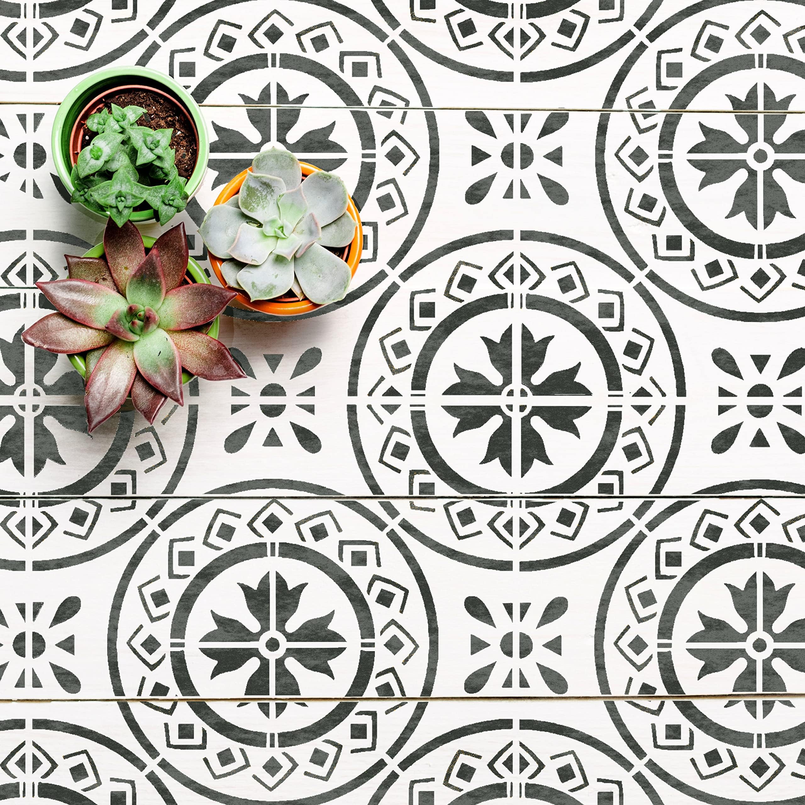 Morello Moroccan Tile Stencils for Painting Walls and Floors | Custom 15 cm