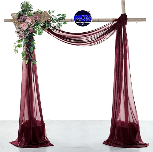 Miniatura 2 de MDS - Tela de gasa para arco de Navidad, 2 paneles, 30 pulgadas de ancho x 30 pies de largo, transparente, decoración de eventos festivos de Año