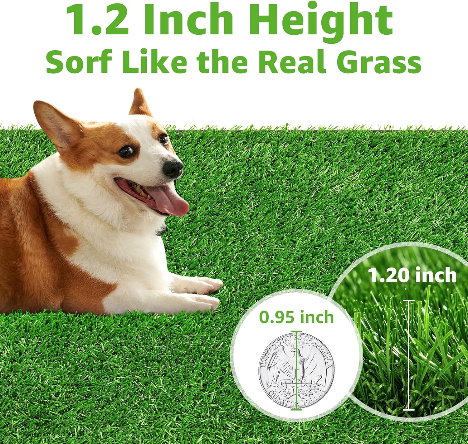 PICK FOR LIFE Artificial Fake Grass Pad Replacement Grass 2 Pack & Dog Grass Pad with Tray