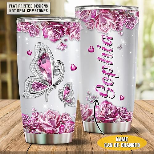Miniatura 9 de Regalos personalizados de pavo real para mujeres, taza de café aislada de acero inoxidable de 20 onzas, botella de agua, termos, regalo para esposa,