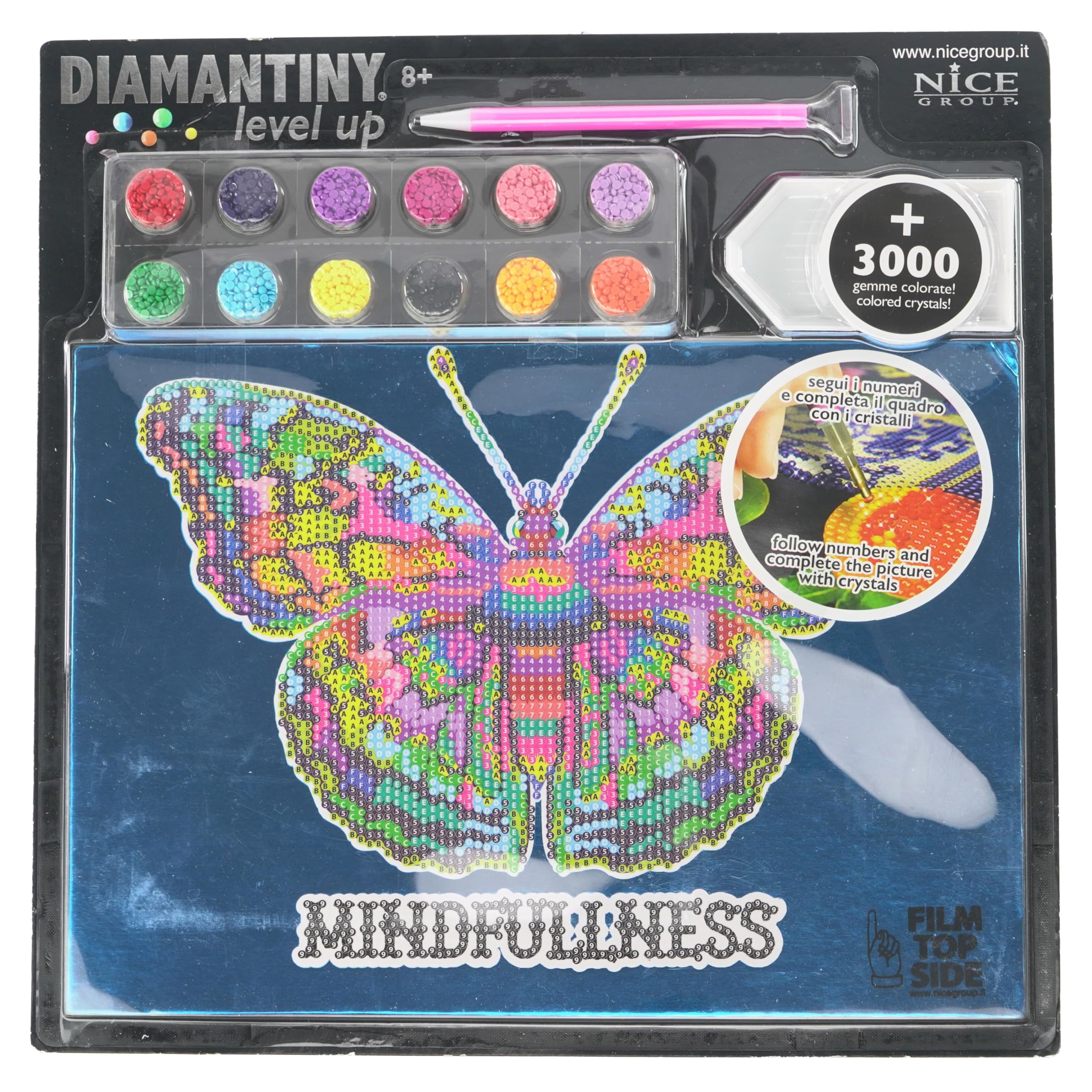 DIAMANTINY Level Up - Pop - Nice Group Creative Art, Diamond Painting Kit, Create Butterfly Mosaic