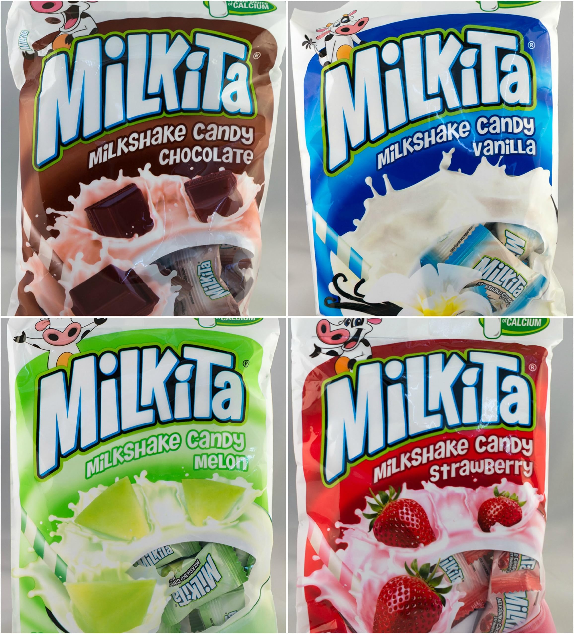 Milkita 4 Flavor Variety Pack - Vanilla Milk, Chocolate, Strawberry and Melon