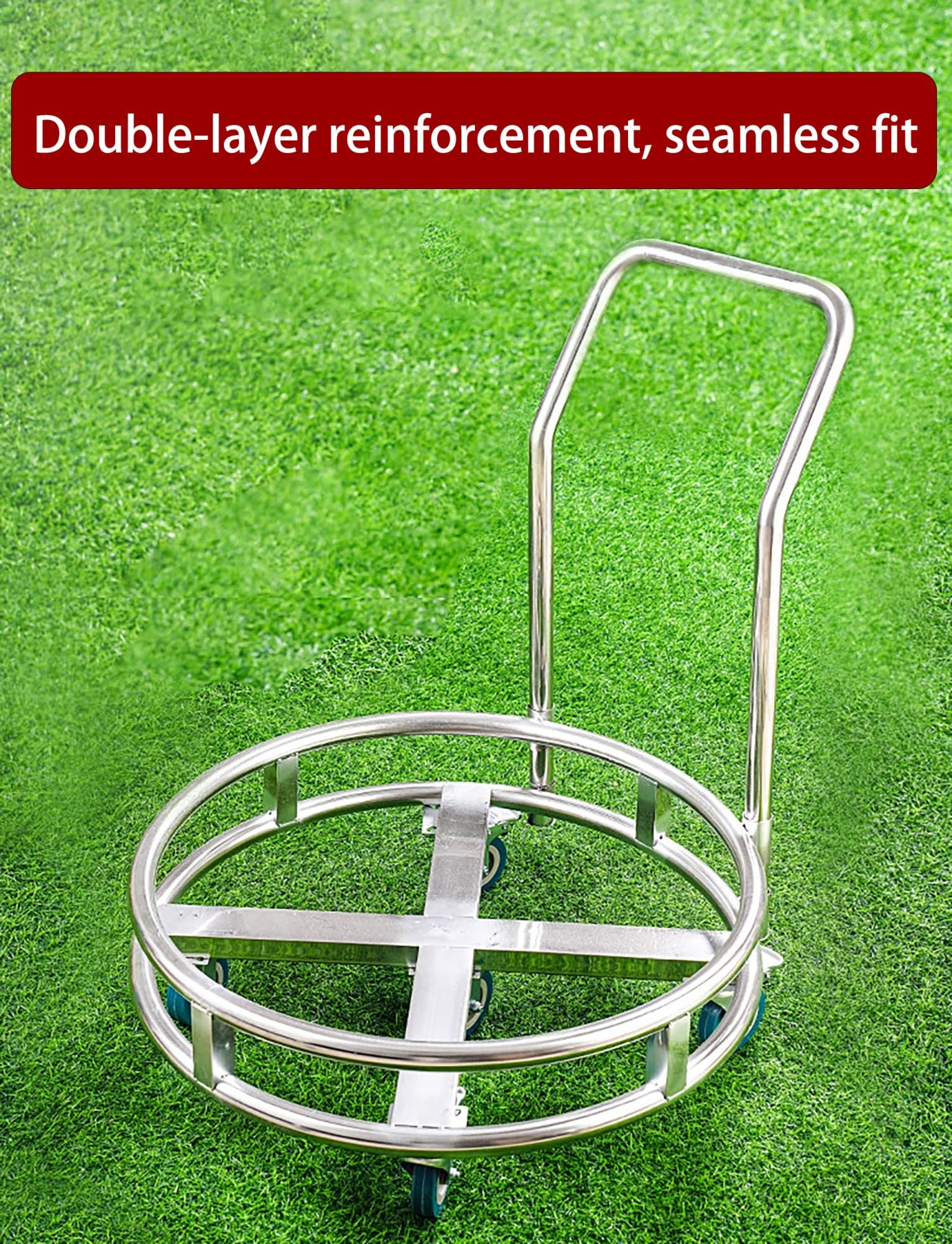 Carrello multiuso in acciaio inox resistente con ruote per secchi isolati, vaporiere, zuppe, pentole – versatile per uso commerciale e domestico (37 cm)