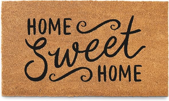 MAINEVENT Home Sweet Home Coir Doormat 30x17 Inch, Welcome Matt Outdoor w/Non-Slip PVC Backing, Outdoor Welcome Mat