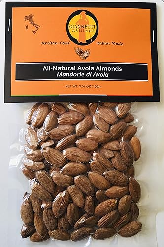 Giannetti Artisans Almendras Avola sicilianas totalmente naturales variedad "Pizzuta" - 3.52 oz (100 g)