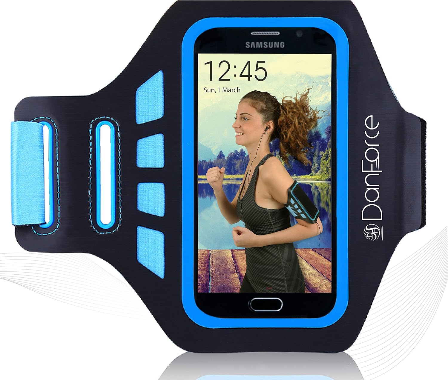 Galaxy S7,S6,S6 Edge,S5 Sports Armband - Great for Running, Cycling, Workouts or Any Fitness Activity -Sweat Proof - Lightweight & Comfortable - Build in Key +Credit Cards & Money Holder by DanForce