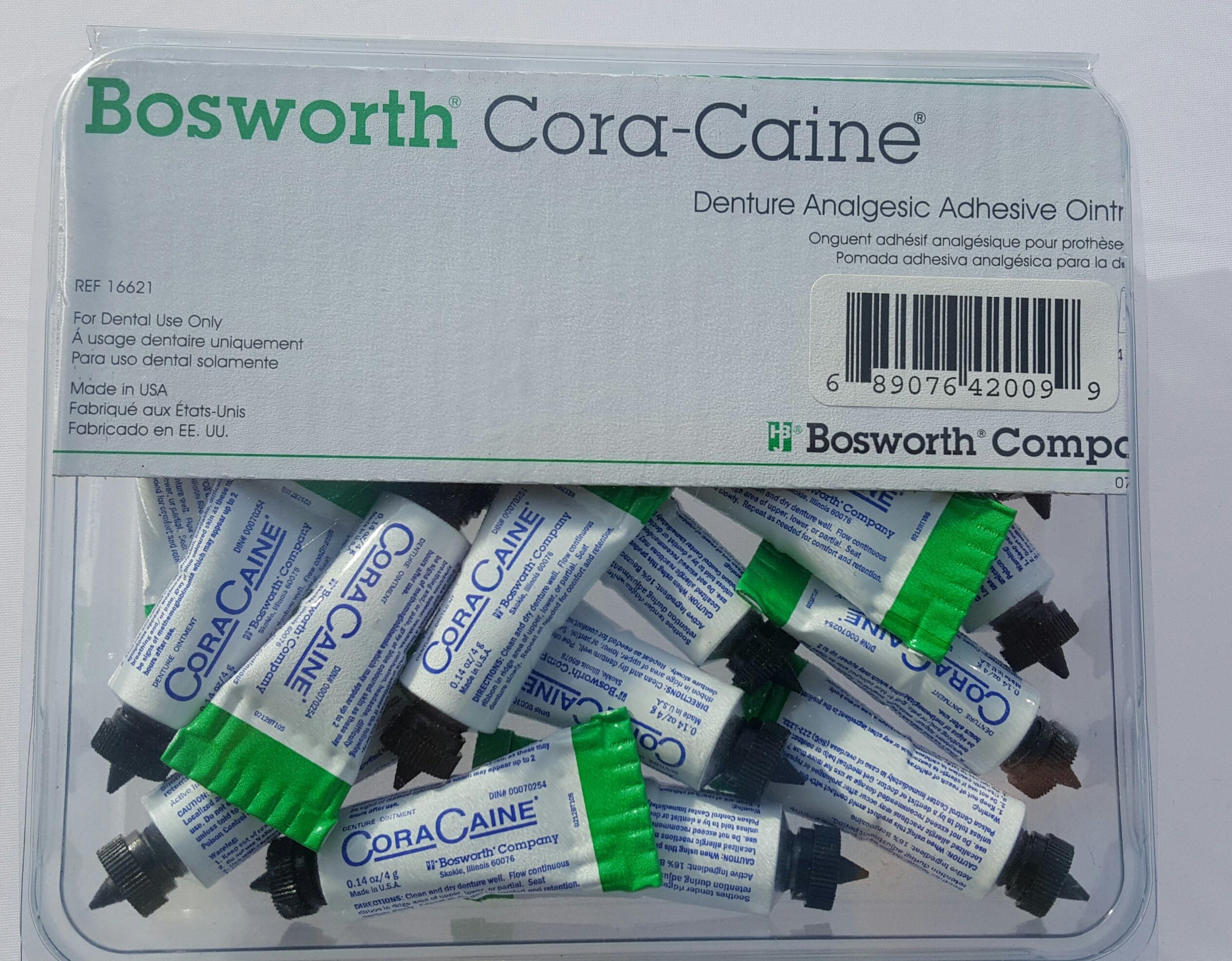 Cora-Caine Denture Analgesic Adhevise Cream .14 oz. Qty 10 Tubes 4 Gram