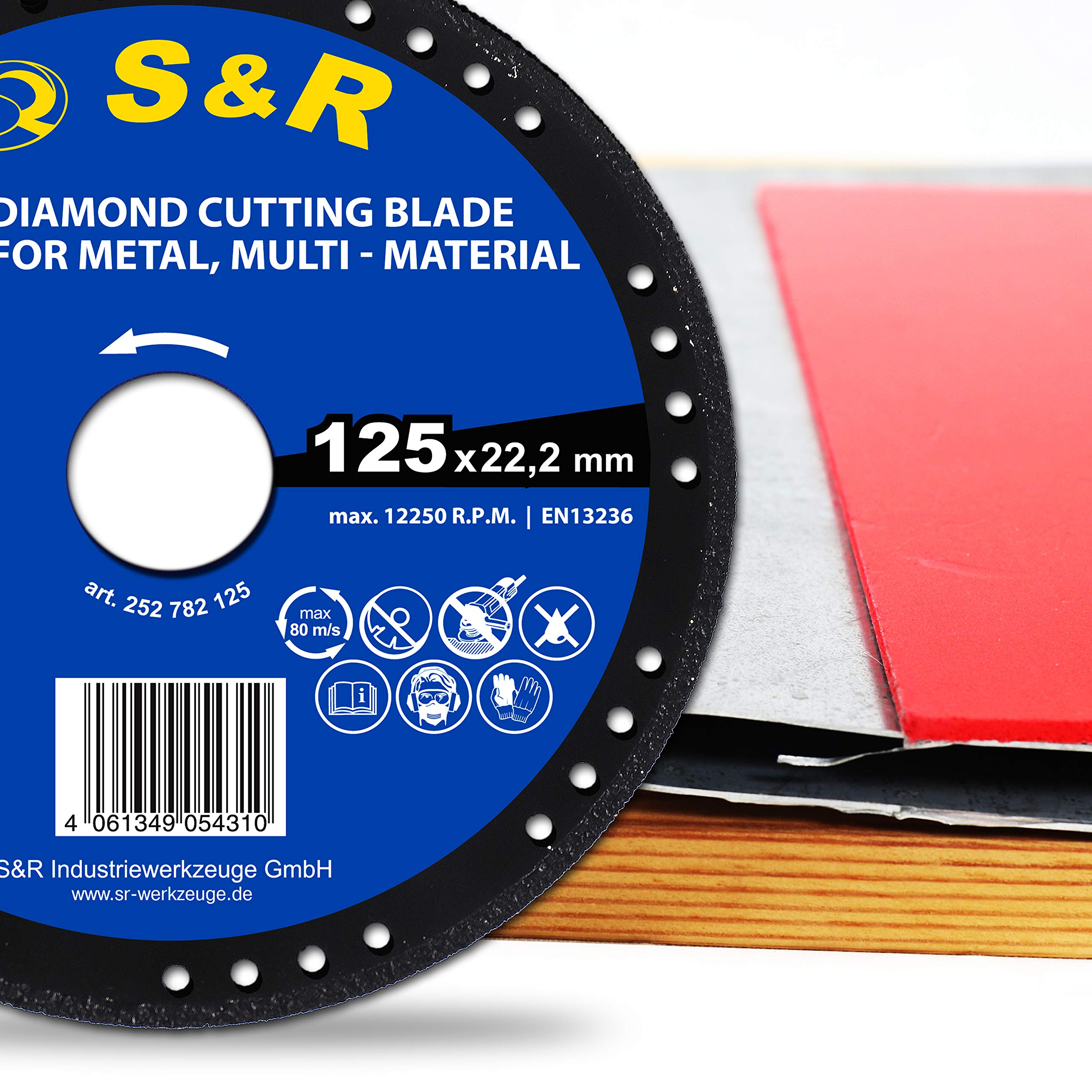 S&R Professional Trennscheibe 125 Mm – 25 Stück, Extra Dünn 1 Mm, Doppelt Verstärkt, Für Metall, INOX, Edelstahl & Stahl