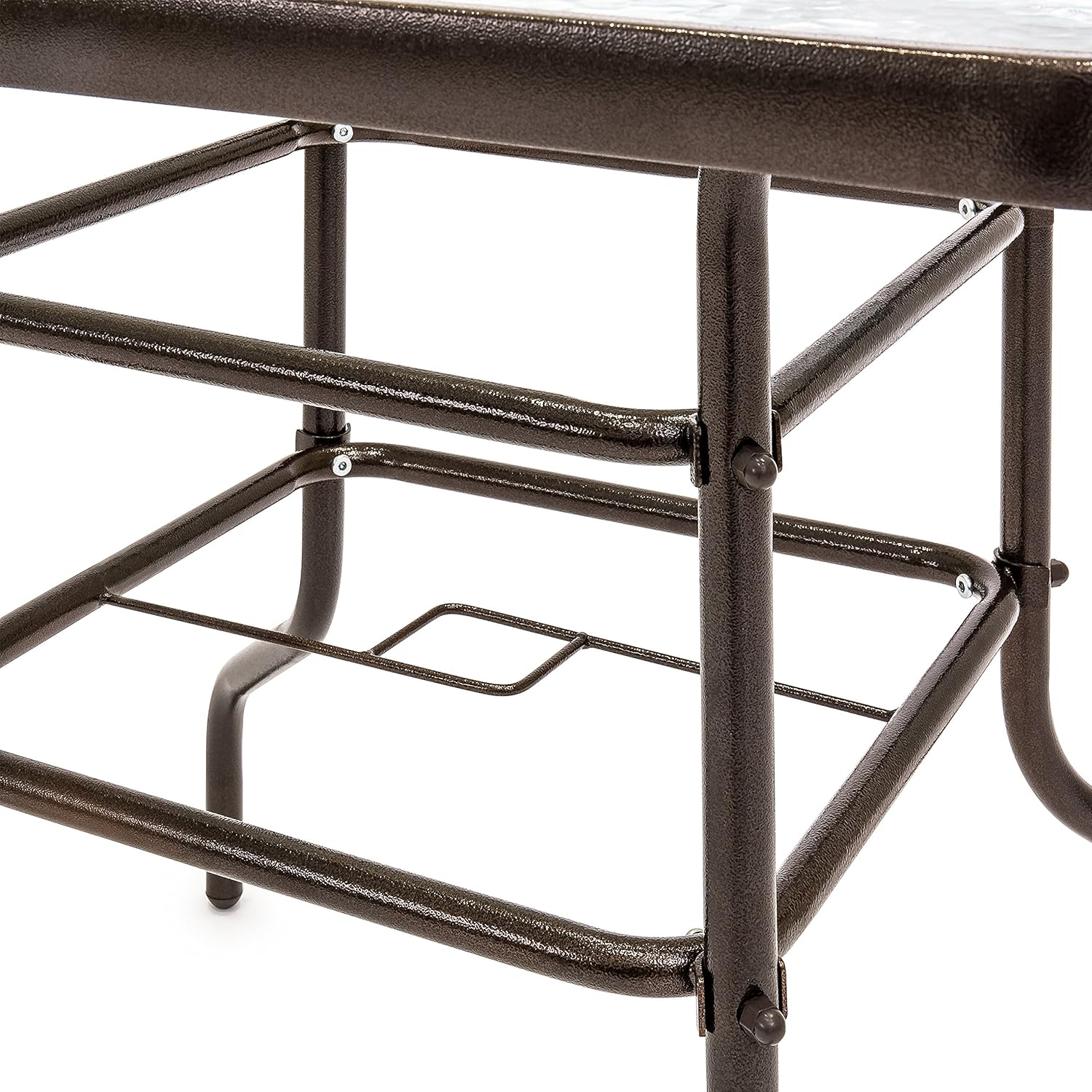 Best Choice Products 32in Square Tempered Glass Outdoor Patio Dining Bistro Table w/Umbrella Hole, Steel Frame, Easy Assembly : Patio, Lawn & Garden