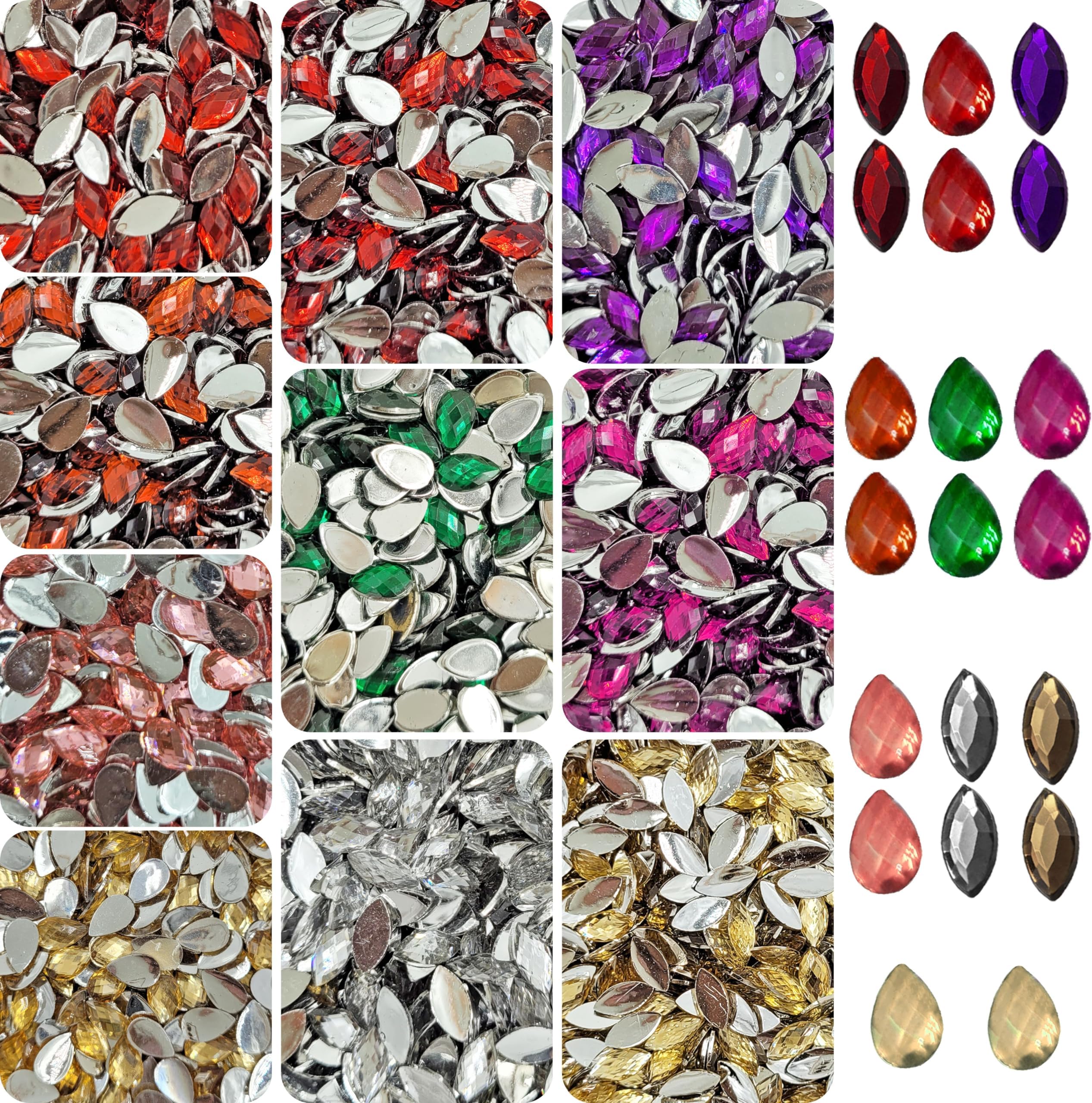 INDIKONB 2900 Pcs Multicolor Rhinestones Flatback Pastable Kundan ...