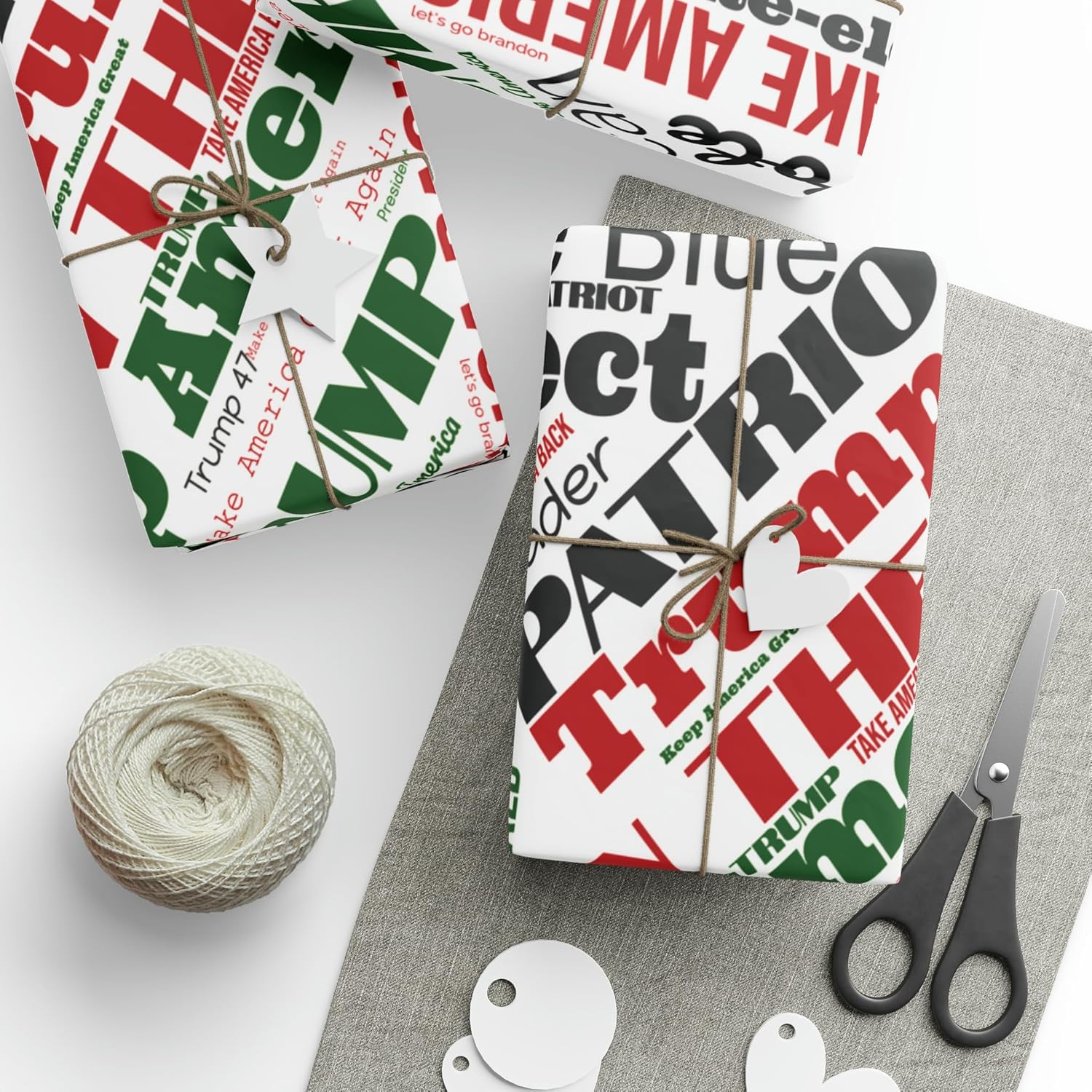 Pro Trump Gift Wrap for Gifts Christmas - Let's Go Brandon Gift Wrap - Maga Save America Trump Theme Gift Wrap Trump Vote 2024 (30" x 36")