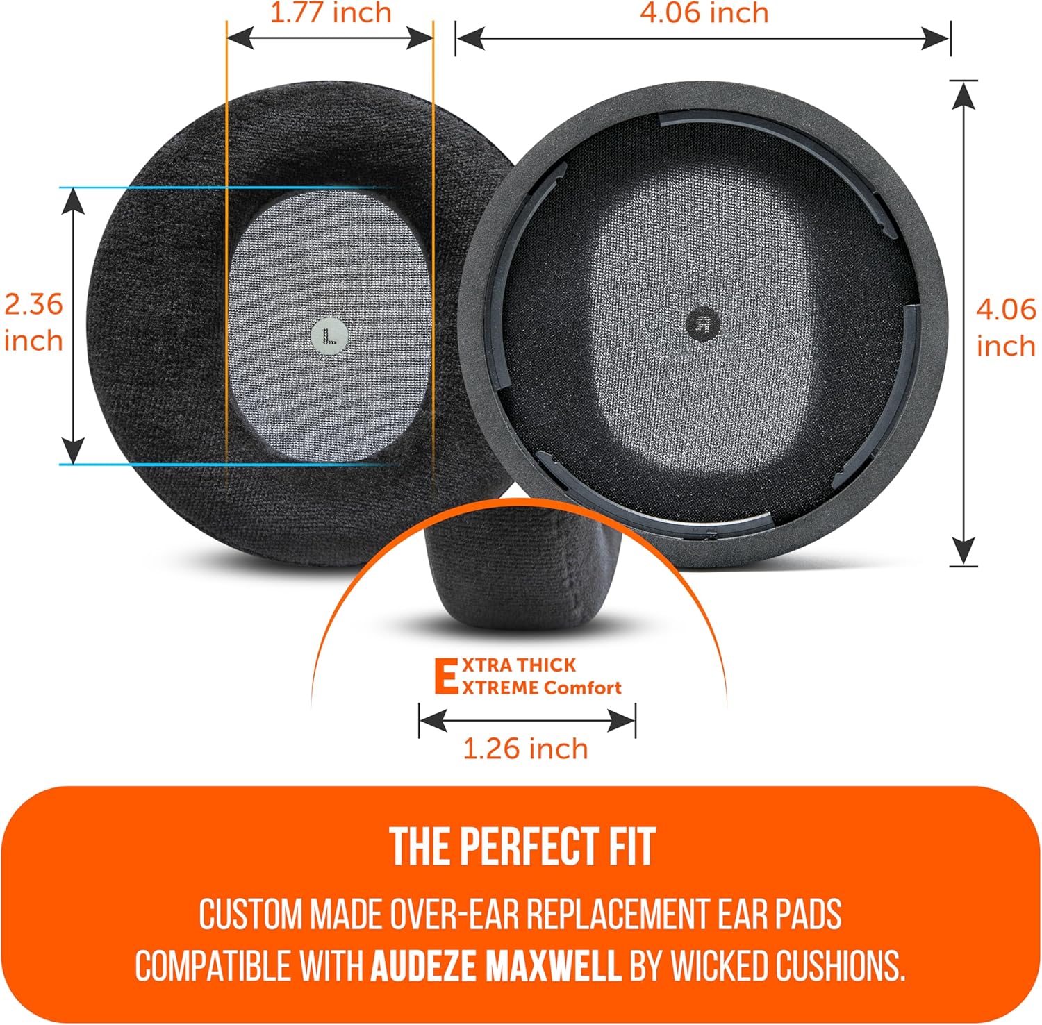 WC StealthZ Maxwell - FPS Oriented Earpads for Audeze Maxwell for Xbox & PS5 by GadgetryTech & Wicked Cushions | Enhanced Sound Precision & Breathable Comfort for Competitive Gaming | Black