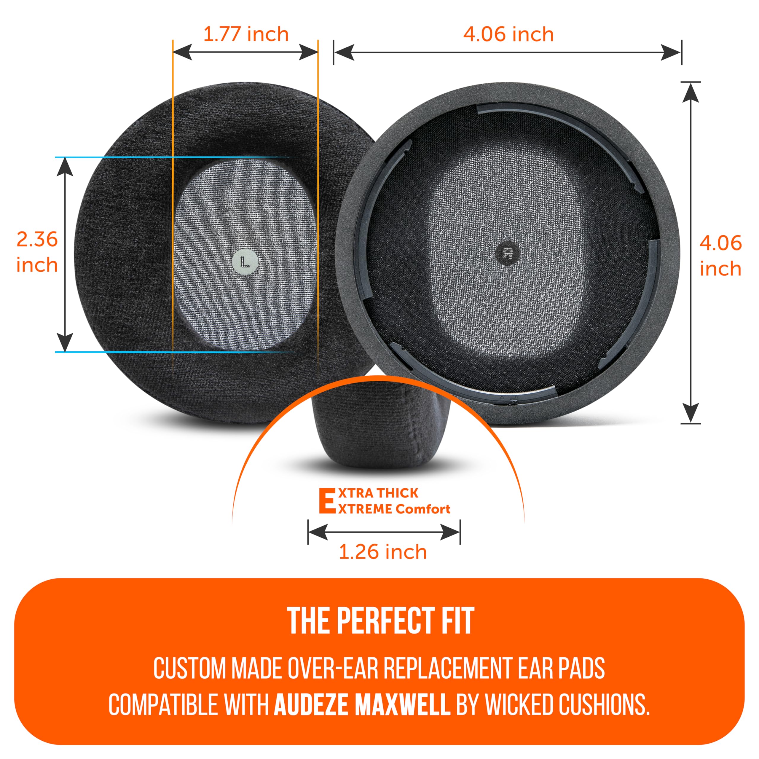 WC StealthZ Maxwell – nauszniki zorientowane na FPS do Audeze Maxwell na konsole Xbox i PS5 firmy GadgetryTech i Wicked Cushions | Lepsza precyzja dźwięku i przewiewny komfort | Black