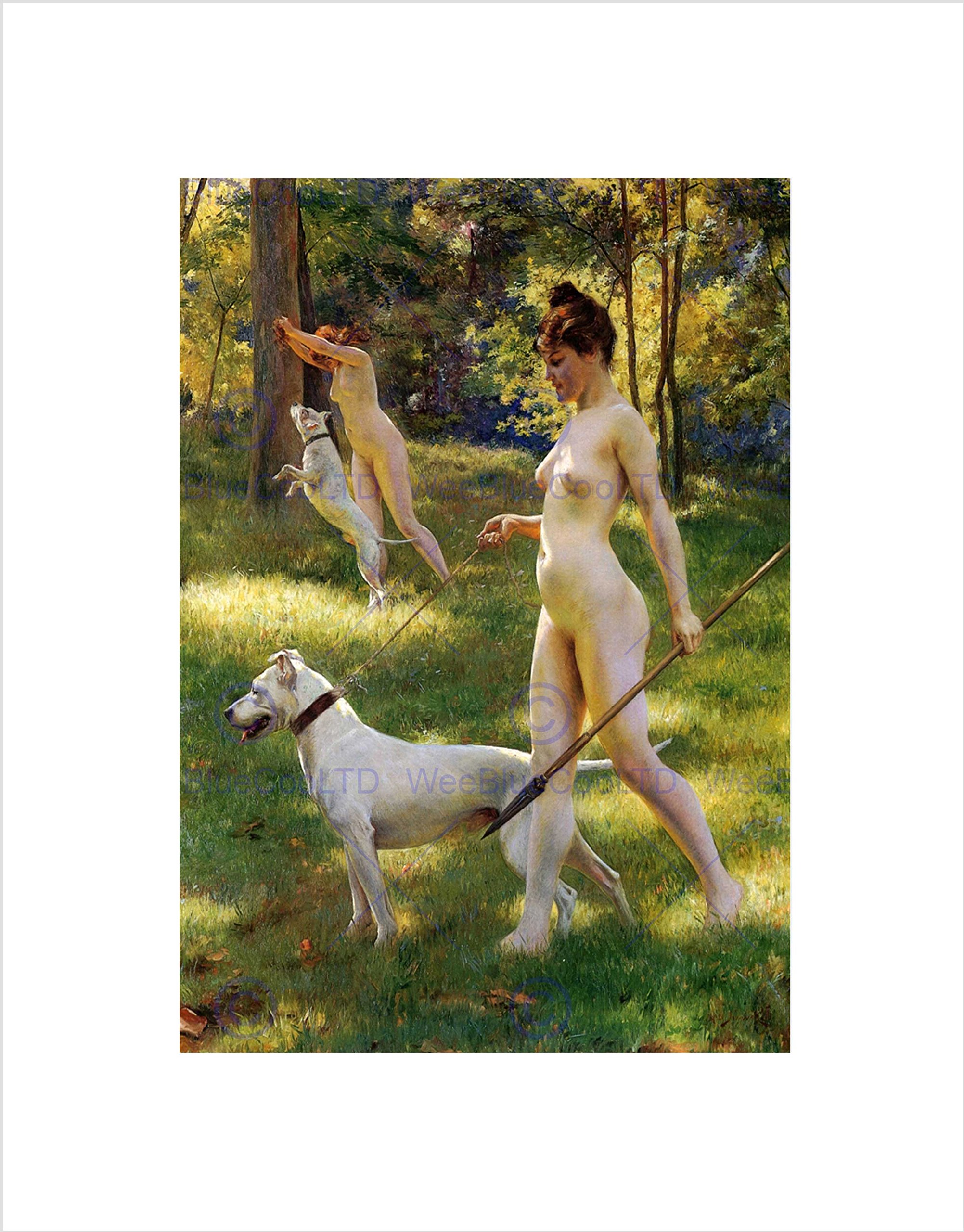 Wee Blue Coo Julius Leblanc Stewart Nymphs Hunting 1898 Old Master Wall Art Print