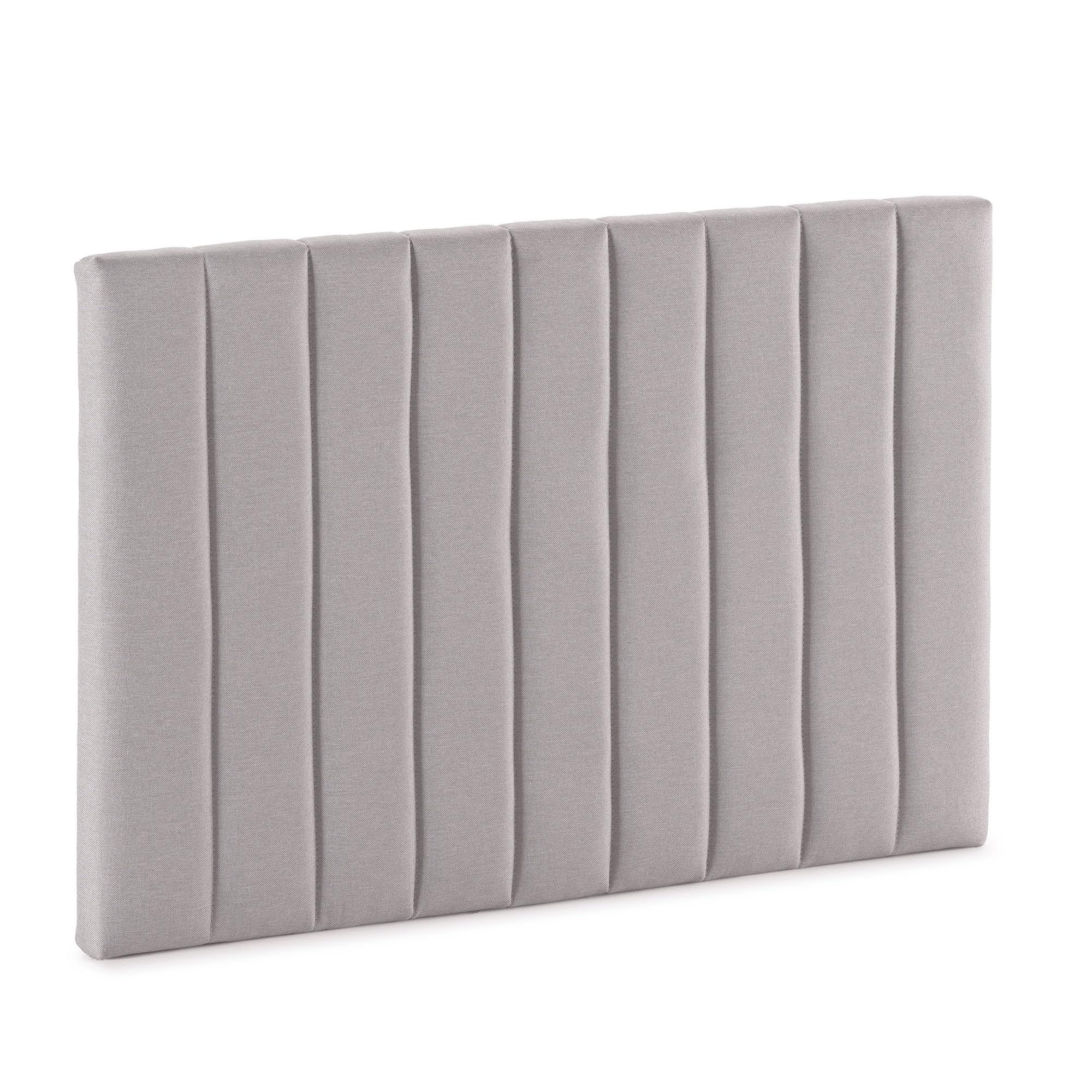 HOMN LIVING Testiera Eris rivestita in tessuto grigio chiaro 90x60 cm, include raccordi e viti