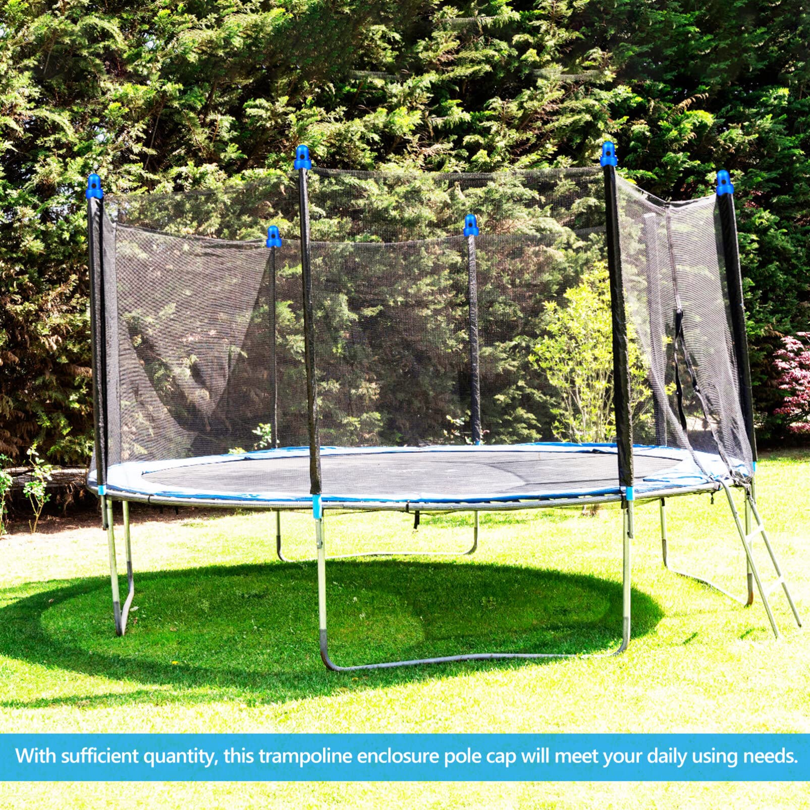 BESPORTBLE Trampoline Pole Caps, Enclosure Pole Caps for 1.5 Inch Pole Replacement Hard Cap Outdoor Trampoline Accessories 4Pcs