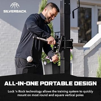 Silverback Portable Baseball Swing Trainer with Lock n Rock Technology,Black