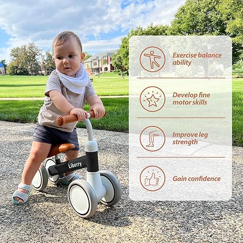 Miniatura 6 de Liberry Bicicleta de equilibrio para bebés de 1 año, bicicleta de equilibrio para niños de 4 ruedas con asiento ajustable, regalo de primer