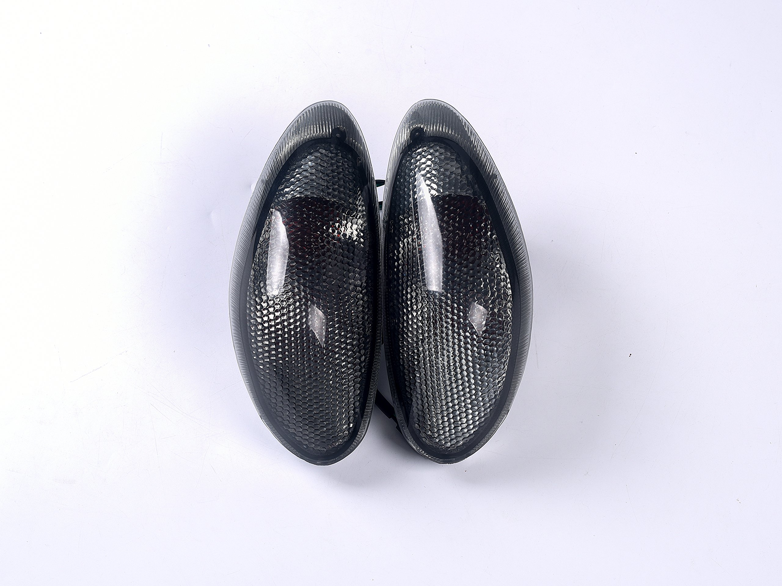 Motorcycle Front Turn Signal Smoke Checkered Lens With Bulbs Fit for Suzuki 1998-2006 Katana GSX600, 1998-2006 Katana GSX750