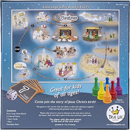 Miniatura 2 de El primer juego de mesa de Navidad, familia divertida, aprende la historia de nacimiento de Jesús, fácil de jugar, educativo, cristiano, no Papá