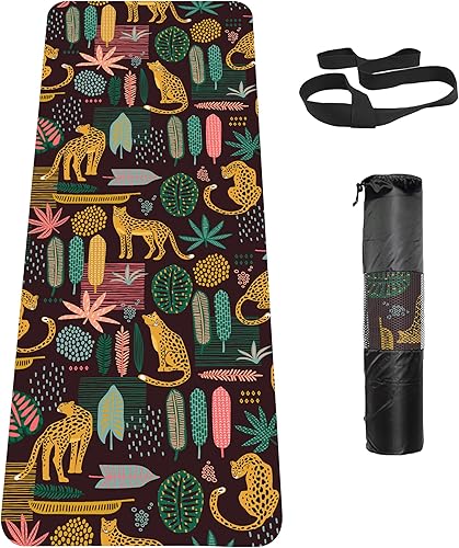 Miniatura 17 de Tapete de yoga antideslizante TPE, tapete de entrenamiento para hombres y mujeres, tapete de entrenamiento grueso con correa de transporte, tapetes