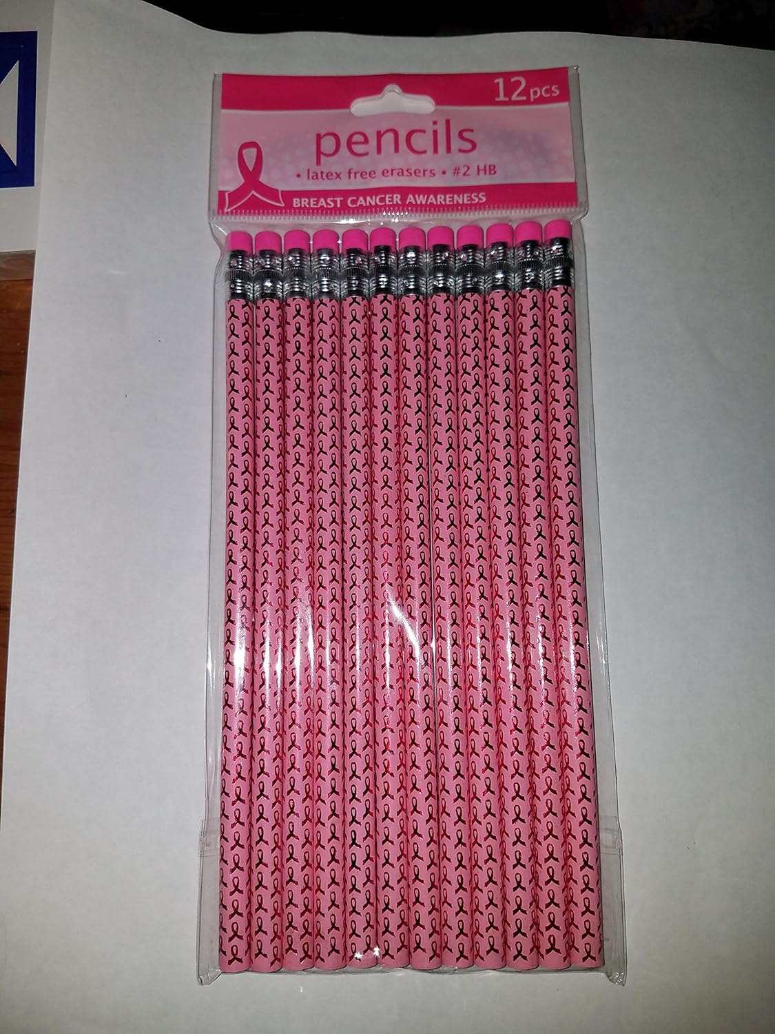 Breast Cancer 12 pcs 2 Pencils HB Latex Free erasers Amazon.ca