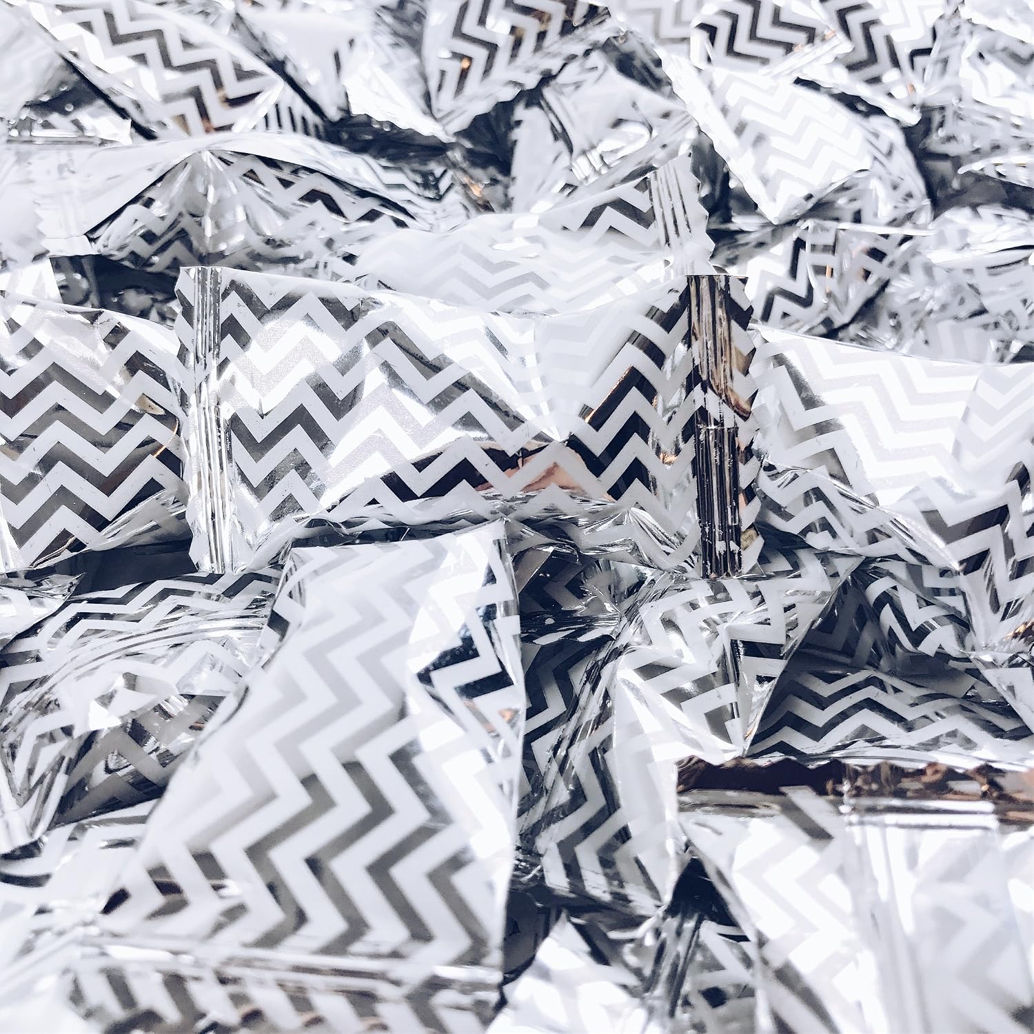 Chevron Silver Buttermints - 13 oz. Bag - Approximately 100 Individually Wrapped Mints