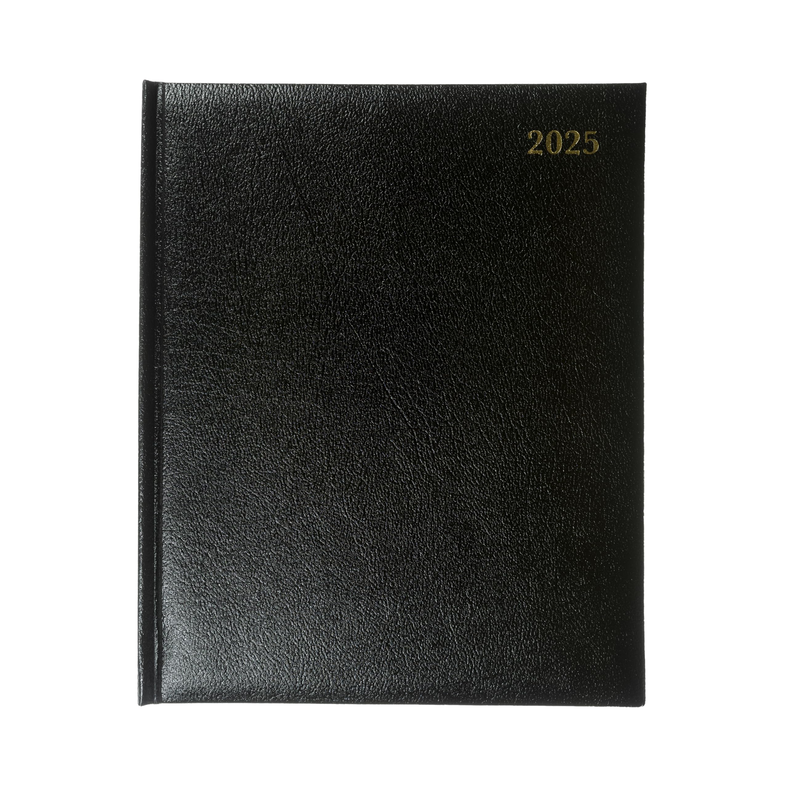 Collins Management 2025 Terminplaner für Business – Quarto-Business-Wochenansicht Termine – Schwarz – (QB7.99–25) – Premium-Profi-Planer mit luxuriösem Lederfasereinband