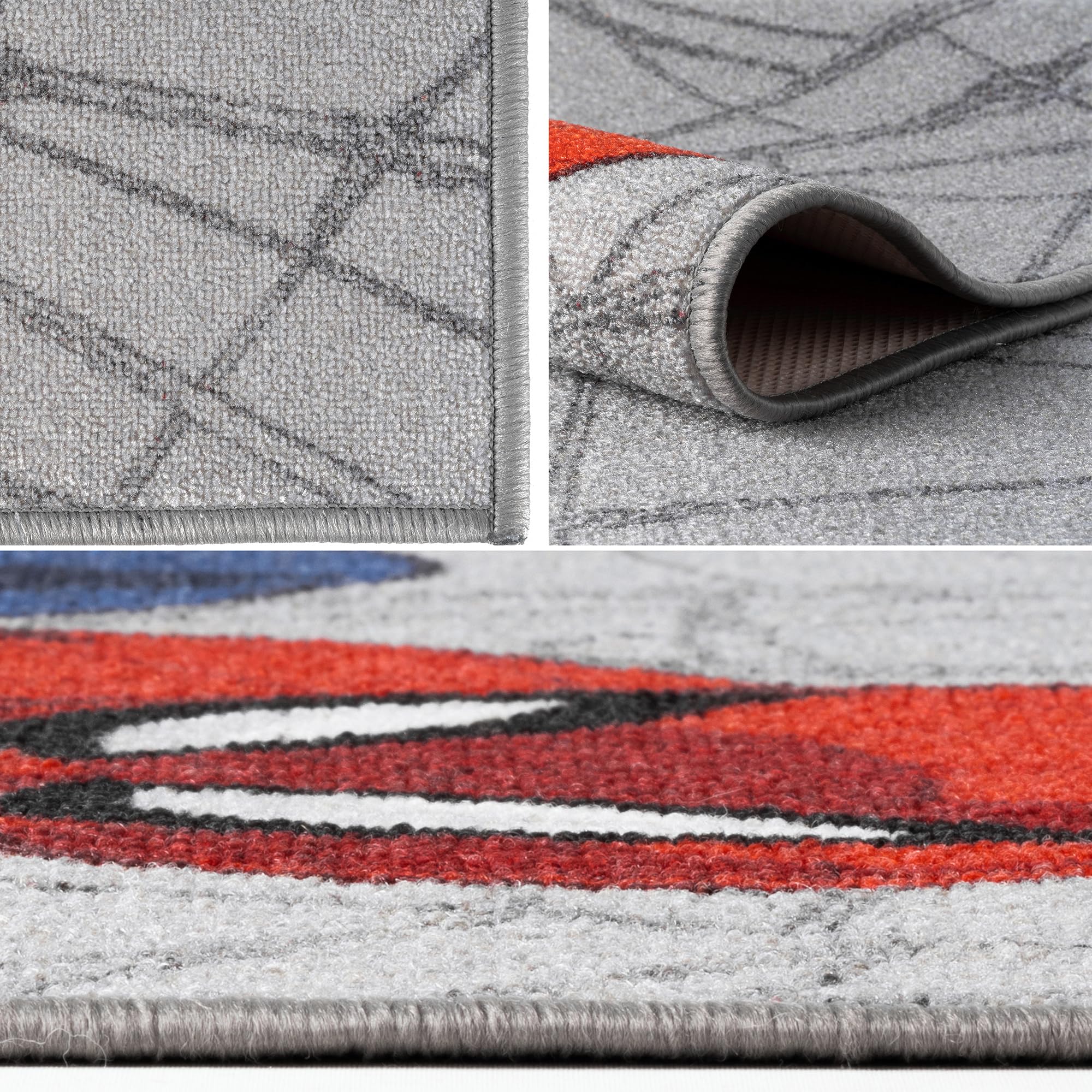 Disney Home Kinderteppich - Offiziell lizenzierter Kinderspielteppich für Kinderzimmer, Spielzimmer - rutschfeste und waschmaschinenfeste Spielmatte für Kinder, Spiderman Teppich 80 x 120 cm