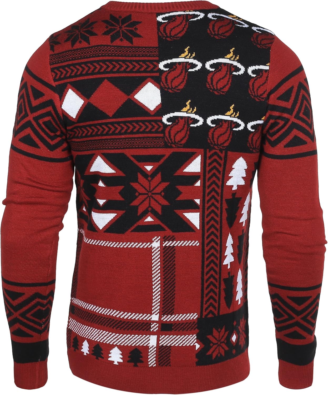 FOCO Miami Heat Patches Ugly Crew Neck Sweater Double Extra Large