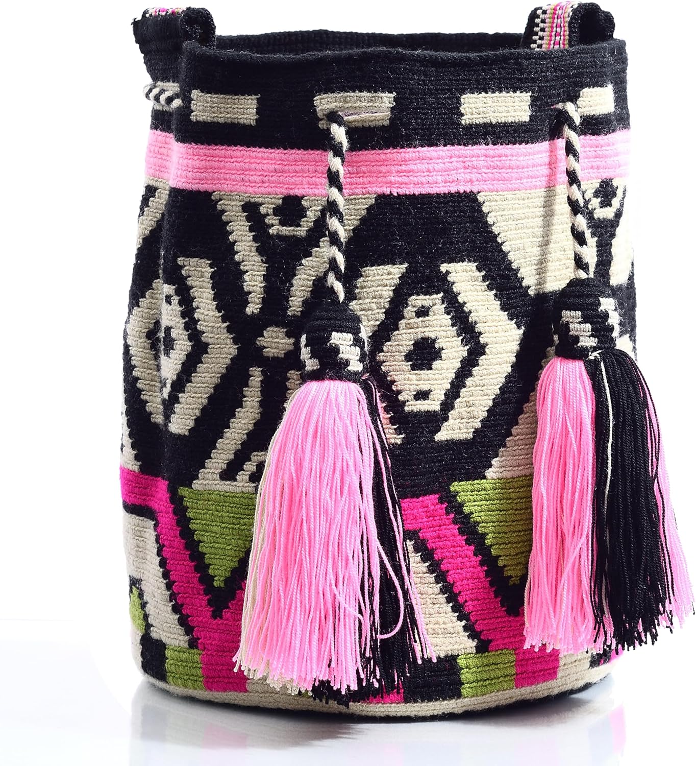 WYOU Designer Wayuu Hand-Crochet Woven Bag - Large Beachy Purse, Boho Crossbody Crocheted Bag, Vacation Purse for Women's - Image 4