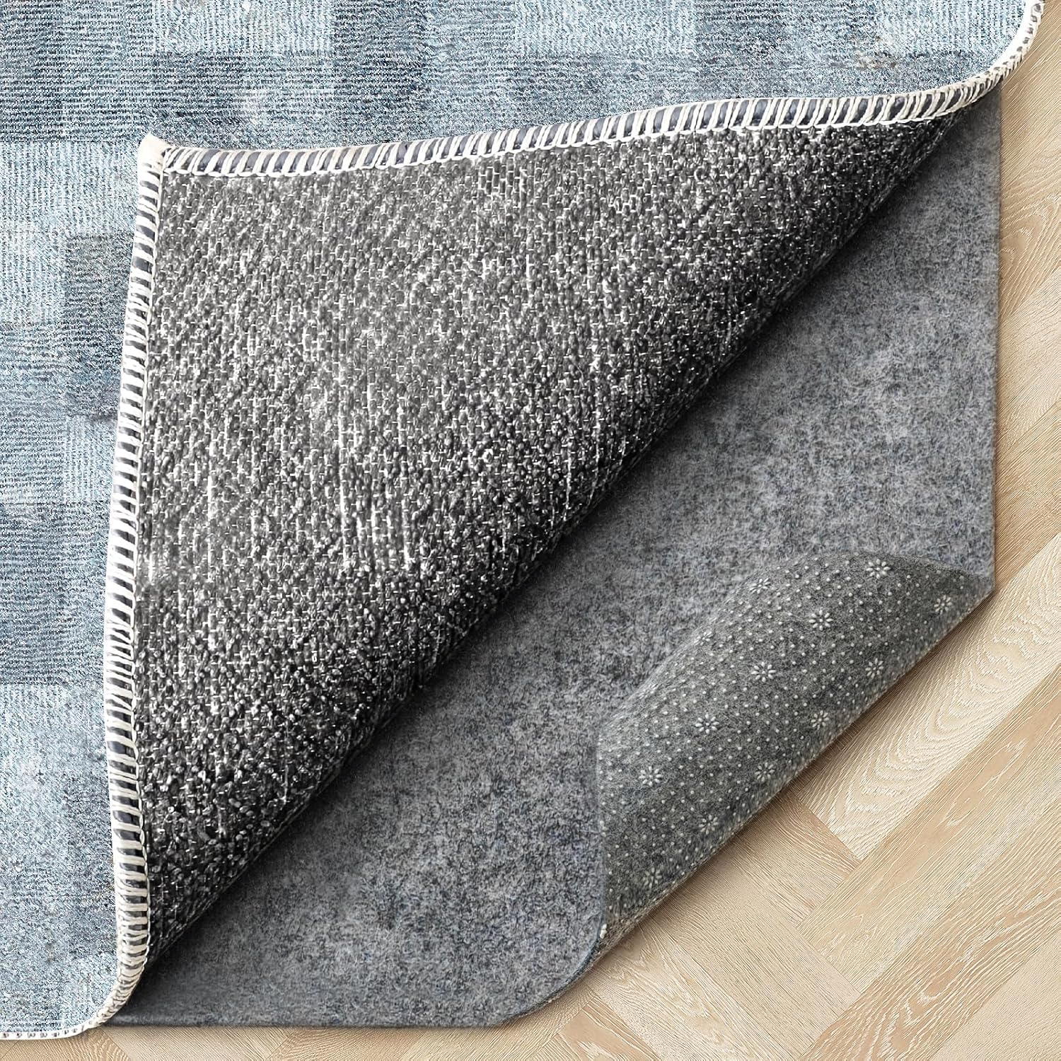 Felt Rug Pad with Gripper Dots, 2x8 Ft Non-Slip Rug Underpad with PVC Backing, 1/6" Thick Cushioned Carpet Pad Gripper for Hardwood Floors, Vinyl & Tile, Under Rug Padding Floor Protection