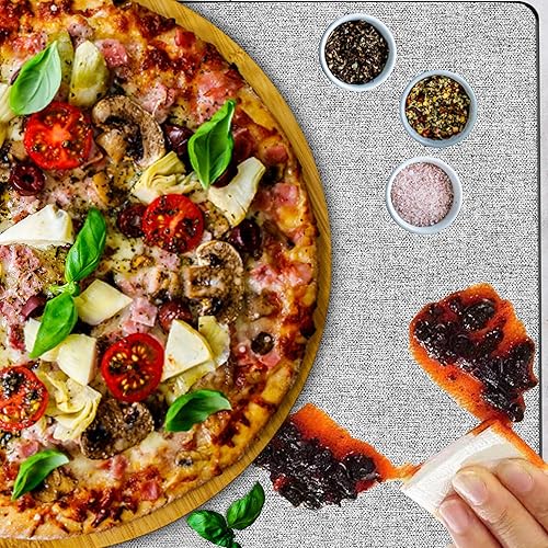 Miniatura 3 de DOLOPL Juego de 6 manteles individuales de piel sintética color gris claro, resistentes al calor, para mesa de comedor, impermeables, a prueba de